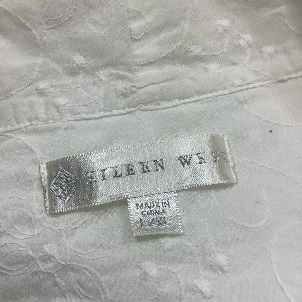 Eileen West Women’s White Embroidered Robe Vintage Y2K - Picture 8 of 10